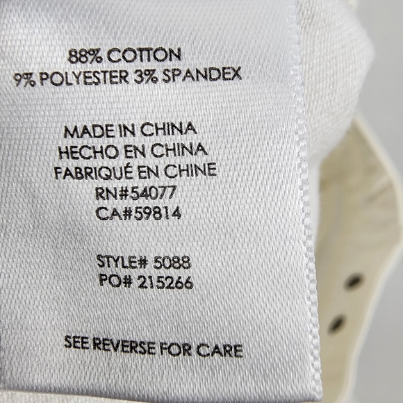 Cabi 5088 Jeans Womens 6 Slimmie Skinny White Stretch Denim (29x29) - Picture 10 of 10